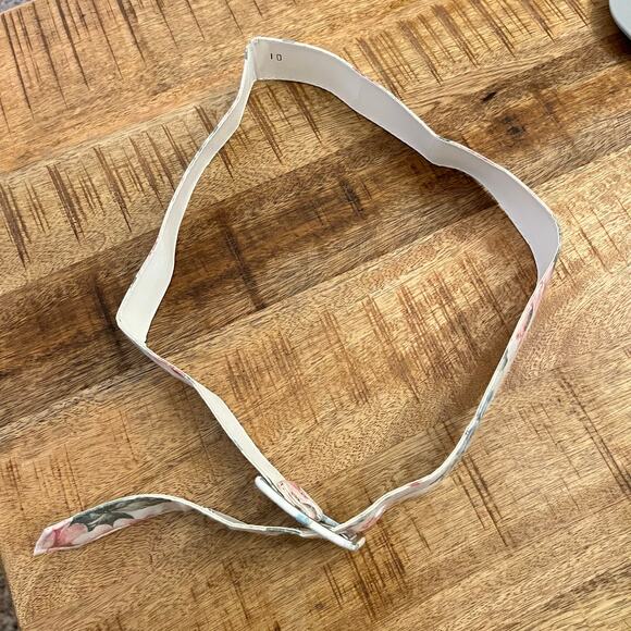 Vintage 80s Periwinkle Belted Shirtdress 6 White Floral Coquette Cottage Pinup - Picture 14 of 16